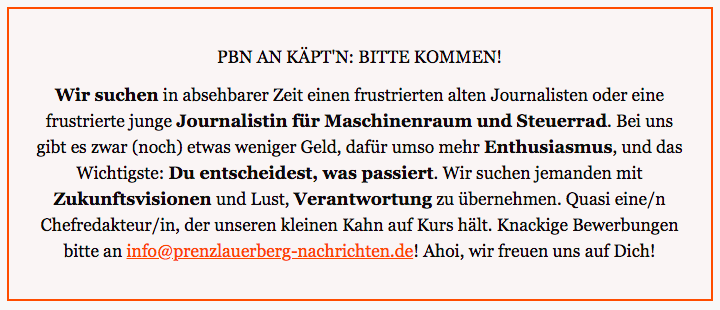 Prenzlauer Berg Nachrichten an Käptn